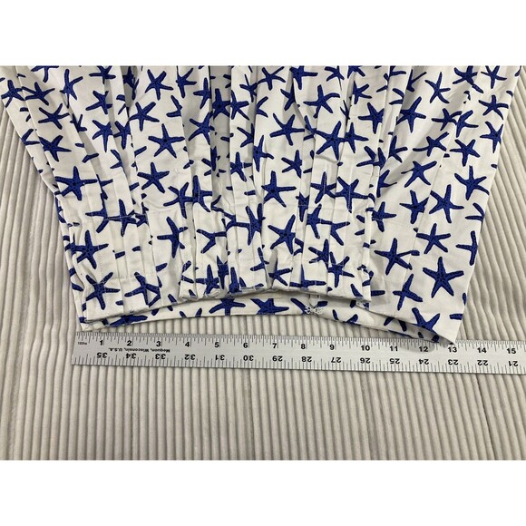 Kate Spade Broome Street Skirt 4 Blue White Starfish Print Mini Preppy Chic - Picture 6 of 7